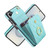 Samsung Galaxy S26+ Rhombic Texture Card Bag Phone Case with Long Lanyard - Mint Green