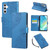 Samsung Galaxy S26+ Rose Flower Embossed 3-Card Slots Leather Phone Case - Blue