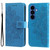 Samsung Galaxy S26+ Seven-petal Flowers Embossing Leather Phone Case - Blue