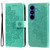 Samsung Galaxy S26+ Seven-petal Flowers Embossing Leather Phone Case - Green