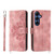 Samsung Galaxy S26+ Skin Feel Flowers Embossed Wallet Leather Phone Case - Pink