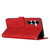 Samsung Galaxy S26+ Skin Feel Heart Embossed Leather Phone Case with Long Lanyard - Red