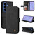 Samsung Galaxy S26+ Skin Feel Life Tree Metal Button Leather Phone Case - Black