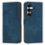 Samsung Galaxy S26+ Skin Feel Stripe Pattern Leather Phone Case with Lanyard - Blue