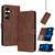 Samsung Galaxy S26+ Solid Calf Texture Flip Leather Phone Case - Brown