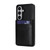 Samsung Galaxy S26+ Solid Color Card Slots Bracket PU Phone Case - Black