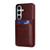Samsung Galaxy S26+ Solid Color Card Slots Bracket PU Phone Case - Brown