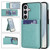 Samsung Galaxy S26+ Solid Color Card Slots Bracket PU Phone Case - Mint Green