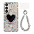 Samsung Galaxy S26+ Sparkling IMD Heart-Shaped Mirror Magnetic Phone Case with Bracelet - Star Transparent