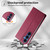 Samsung Galaxy S26+ Stitched Line Magnetic RFID Vegan Leather Phone Case - Wine Red