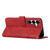 Samsung Galaxy S26+ Stitching Calf Texture Buckle Leather Phone Case - Red
