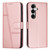 Samsung Galaxy S26+ Stitching Calf Texture Buckle Leather Phone Case - Rose Gold