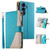 Samsung Galaxy S26+ Stitching Multi-card Zipper Wallet Leather Phone Case with Short Strap - Blue