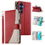 Samsung Galaxy S26+ Stitching Multi-card Zipper Wallet Leather Phone Case with Short Strap - Red