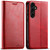 Samsung Galaxy S26+ Suteni Calf Texture Horizontal Flip Leather Phone Case - Red