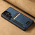Samsung Galaxy S26+ Suteni H17 Litchi Texture Leather MagSafe Detachable Wallet Phone Case - Blue