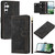 Samsung Galaxy S26+ Tulips Embossed Leather Phone Case with Lanyard - Black