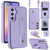 Samsung Galaxy S26+ Wristband Vertical Flip Wallet Back Cover Phone Case with Long Lanyard - Purple
