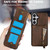 Samsung Galaxy S26+ Zipper Wallet Split MagSafe Leather Back Phone Case - Brown