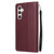 Samsung Galaxy S26 3-Card Slots Multifunctional Leather Phone Case - Wine Red