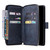 Samsung Galaxy S26 9-Card Slots Zipper Wallet Bag Leather Phone Case - Blue