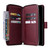 Samsung Galaxy S26 9-Card Slots Zipper Wallet Bag Leather Phone Case - Wine Red