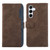 Samsung Galaxy S26 ABEEL Color Block Magnetic RFID Leather Phone Case - Brown-Blue