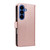Samsung Galaxy S26 Adorable Cat Embossed Pattern Flip Leather Phone Case - Rose Gold