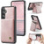 Samsung Galaxy S26 AutSpace A12 MagSafe Magnetic RFID Card Bag Phone Case - Rose Gold
