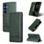 Samsung Galaxy S26 AZNS Magnetic Calf Texture Flip Leather Phone Case - Dark Green