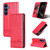 Samsung Galaxy S26 AZNS Magnetic Calf Texture Flip Leather Phone Case - Red
