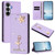 Samsung Galaxy S26 Ballet Girl Diamond Studded RFID Vegan Leather Phone Case - Light Purple