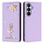 Samsung Galaxy S26 Ballet Girl Diamond Studded RFID Vegan Leather Phone Case - Light Purple