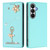 Samsung Galaxy S26 Ballet Girl Diamond Studded RFID Vegan Leather Phone Case - Mint Green
