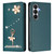 Samsung Galaxy S26 Ballet Girl Diamond Studded RFID Vegan Leather Phone Case - Peacock Green