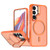 Samsung Galaxy S26 Bright Color Frosted Skin-feel Camera Bracket Magsafe Phone Case - Orange