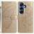 Samsung Galaxy S26 Butterfly Flutter Pattern Embossed Leather Phone Case - Gold