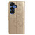 Samsung Galaxy S26 Butterfly Flutter Pattern Embossed Leather Phone Case - Gold