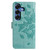 Samsung Galaxy S26 Butterfly Flutter Pattern Embossed Leather Phone Case - Green