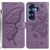 Samsung Galaxy S26 Butterfly Flutter Pattern Embossed Leather Phone Case - Purple