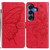 Samsung Galaxy S26 Butterfly Flutter Pattern Embossed Leather Phone Case - Red