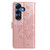 Samsung Galaxy S26 Butterfly Flutter Pattern Embossed Leather Phone Case - Rose Gold