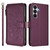 Samsung Galaxy S26 Butterfly Love Flower Multi-card Zipper Wallet Leather Phone Case - Dark Purple