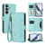 Samsung Galaxy S26 Butterfly Love Flower Multi-card Zipper Wallet Leather Phone Case - Mint Green