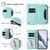 Samsung Galaxy S26 Butterfly Love Flower Multi-card Zipper Wallet Leather Phone Case - Mint Green