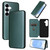 Samsung Galaxy S26 Carbon Fiber Texture Flip Leather Phone Case - Green