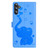 Samsung Galaxy S26 Cartoon Elephant Embossed Leather Phone Case - Blue