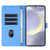 Samsung Galaxy S26 Cartoon Elephant Embossed Leather Phone Case - Blue