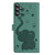 Samsung Galaxy S26 Cartoon Elephant Embossed Leather Phone Case - Green