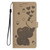Samsung Galaxy S26 Cartoon Elephant Embossed Leather Phone Case - Khaki
